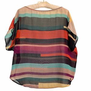 Vintage Guess Las Vegas Semi Sheer Color Block Top